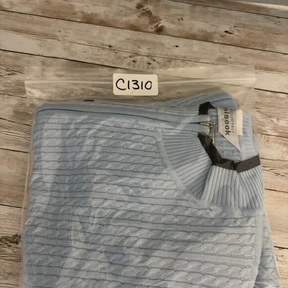 Misook Cardigan XL Santana Knit Blazer Minimalist Lightweight Office Career Blue - Picture 9 of 9